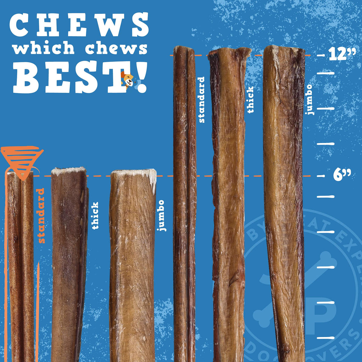 6 Inch Bully Sticks for Dogs 25 Ct M204