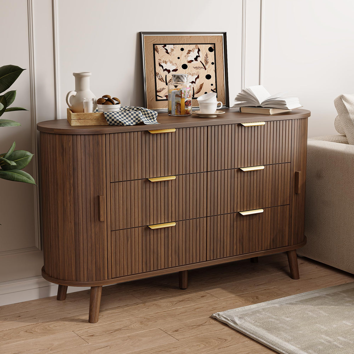 Fluted 6 Drawer Dresser X3035