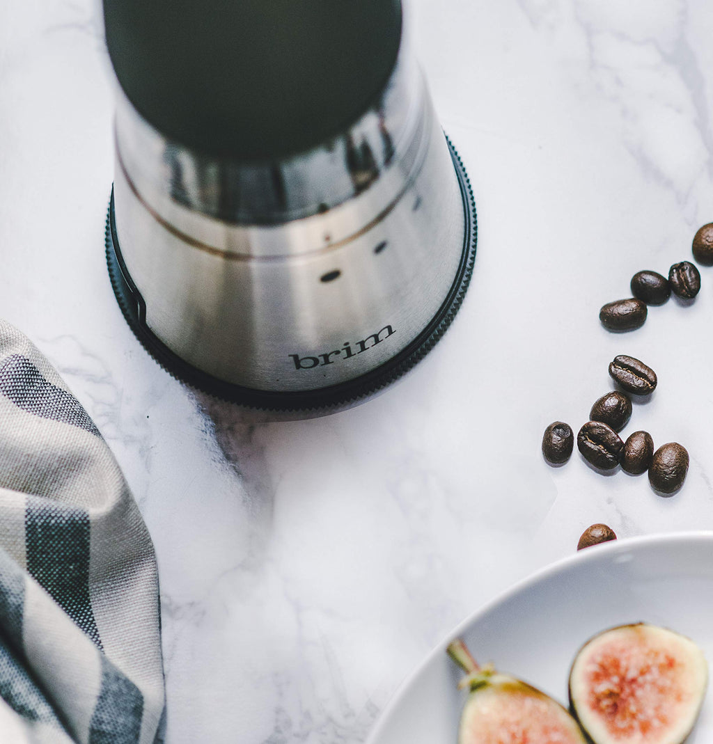 Electric Handheld Burr Coffee Grinder, 9 Grind Settings, Stainless Steel/Black P597510