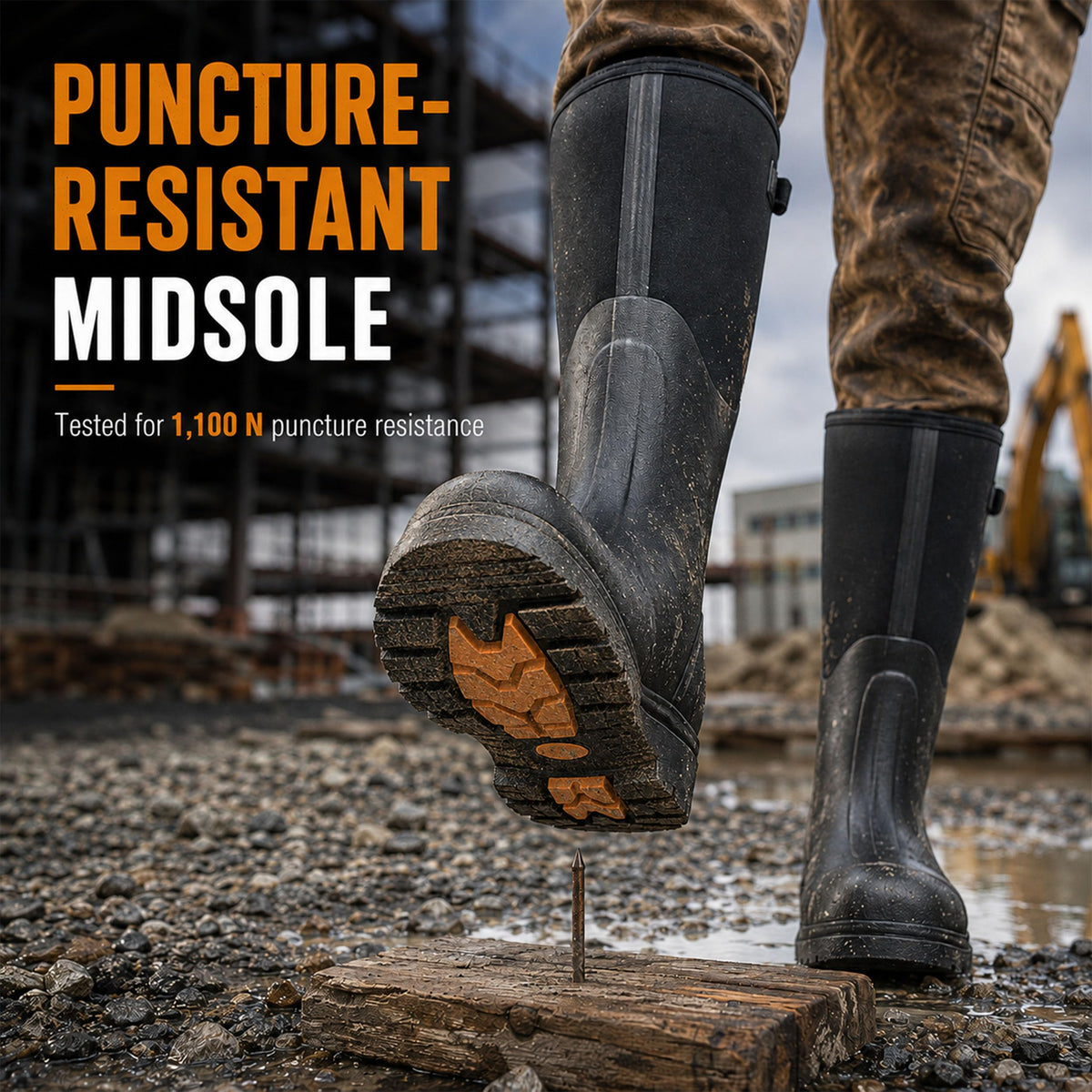 Steel Toe Rubber Work Boots I64096