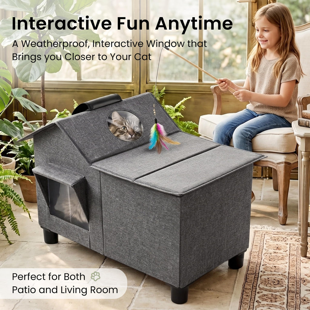 Weatherproof Elevated Cat House W733157