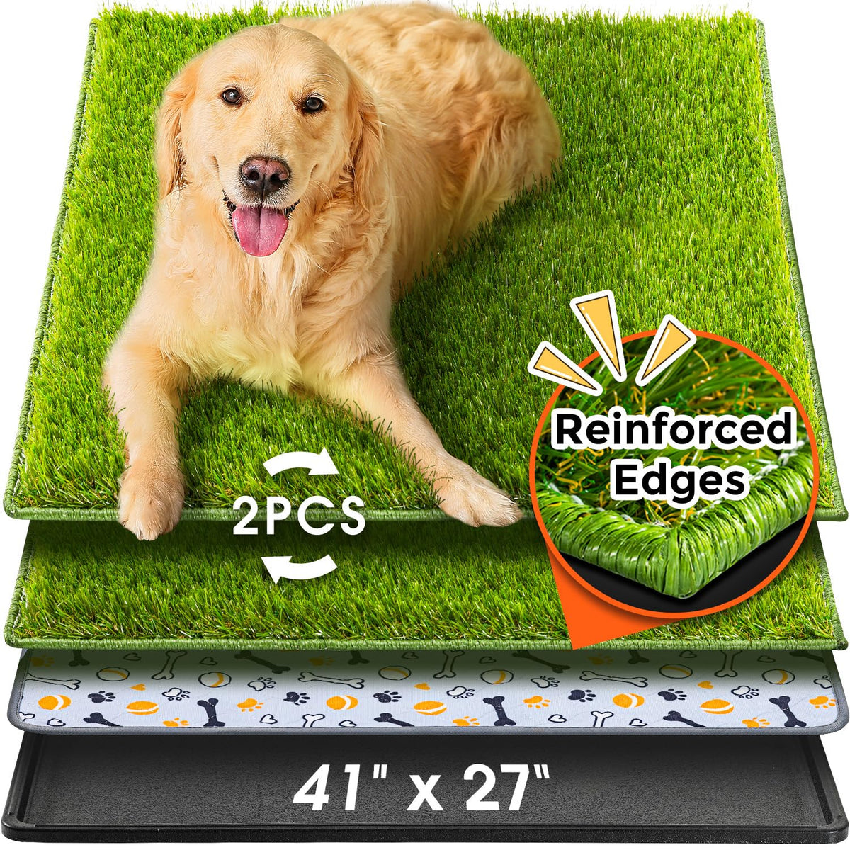Large Artificial Turf Dog Grass Pad with Tray L7916