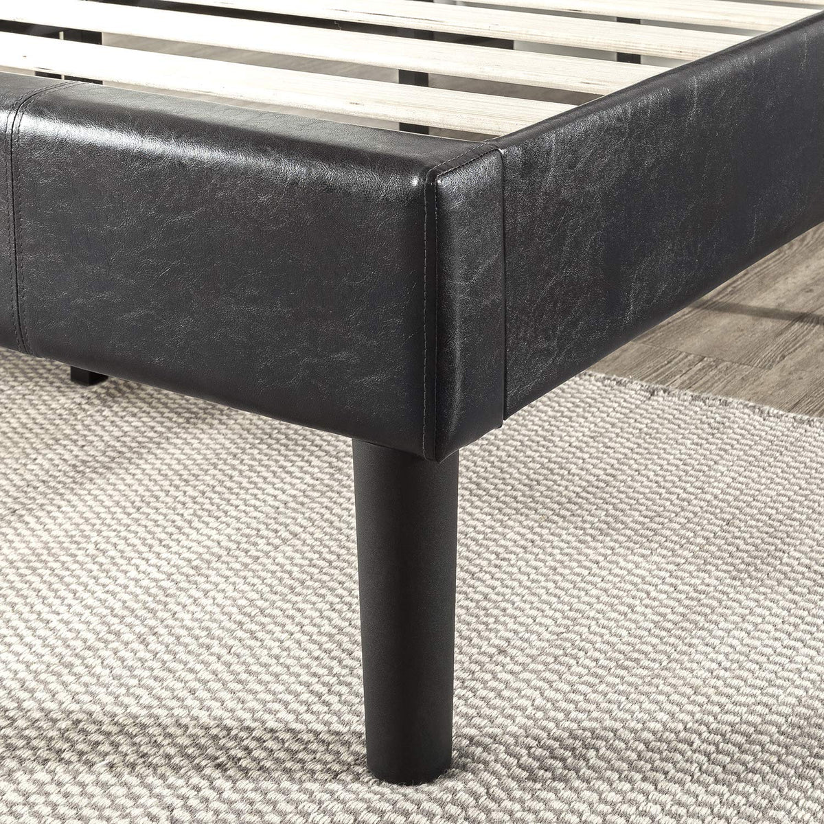 Faux Leather Upholstered Platform Bed Frame California King H967244