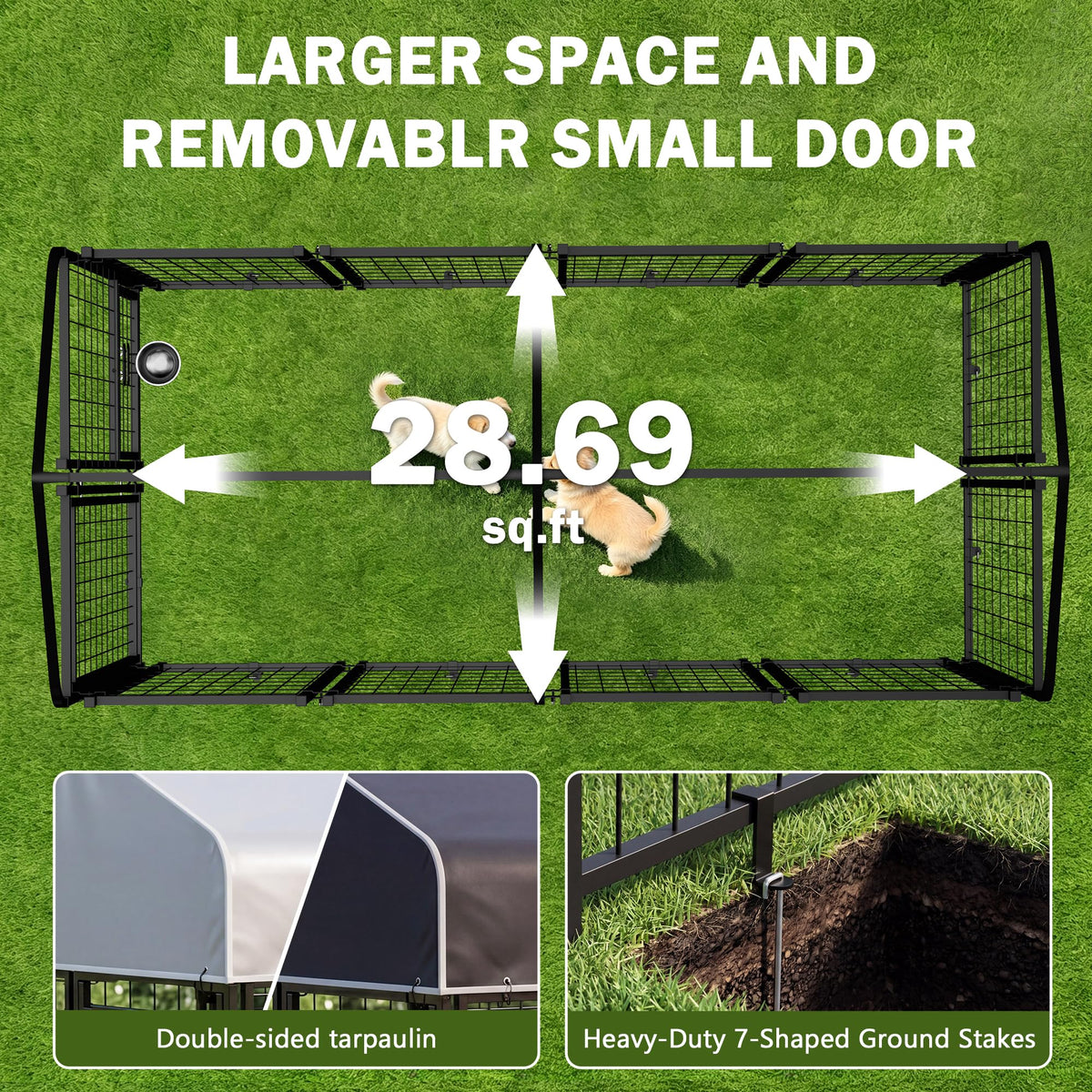 8x4x6 FT Heavy Duty Outdoor Dog Kennel with Roof B2568